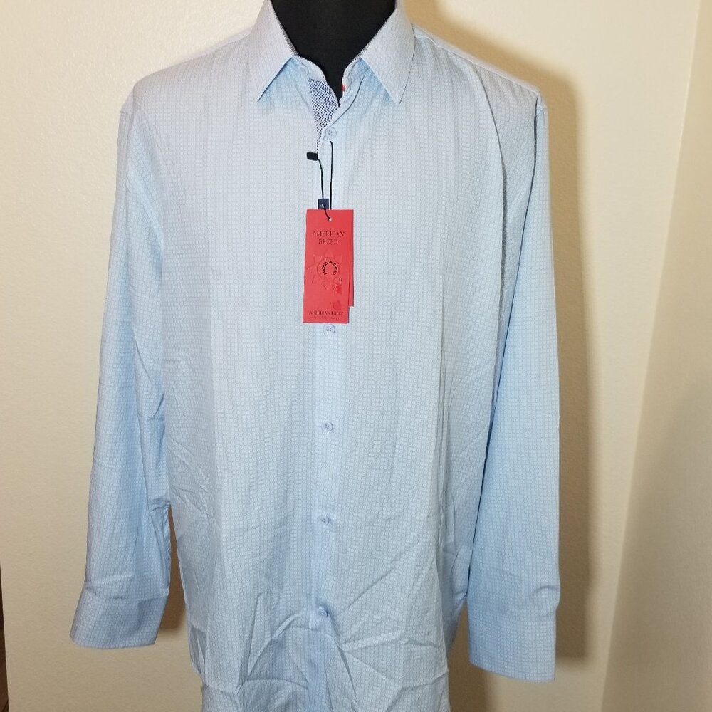 American Breed Mens XXL Geometric Button Up Long Sleeve Shirt Retro Business NWT